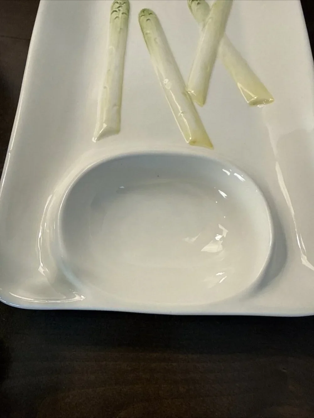 Williams Sonoma Ceramic Pottery Asparagus Platter & Sauce Tray Made in Italy